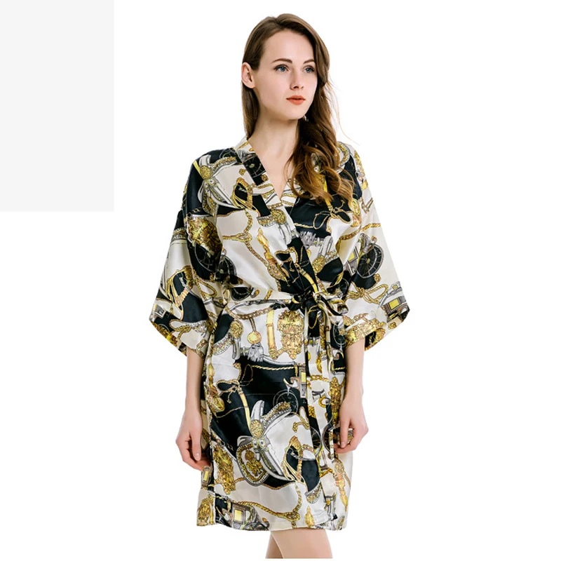

Women silk satin floral robe bridesmaid robes Wedding bridal bridesmaid robes Ladies Dressing Robe Party Gift