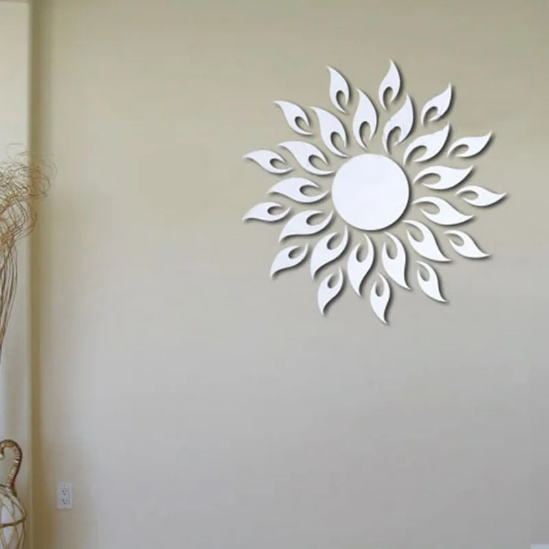 Креативный настенный стикер Sun Sunshine Fire Sunflower 3D зеркальный эффект художественная
