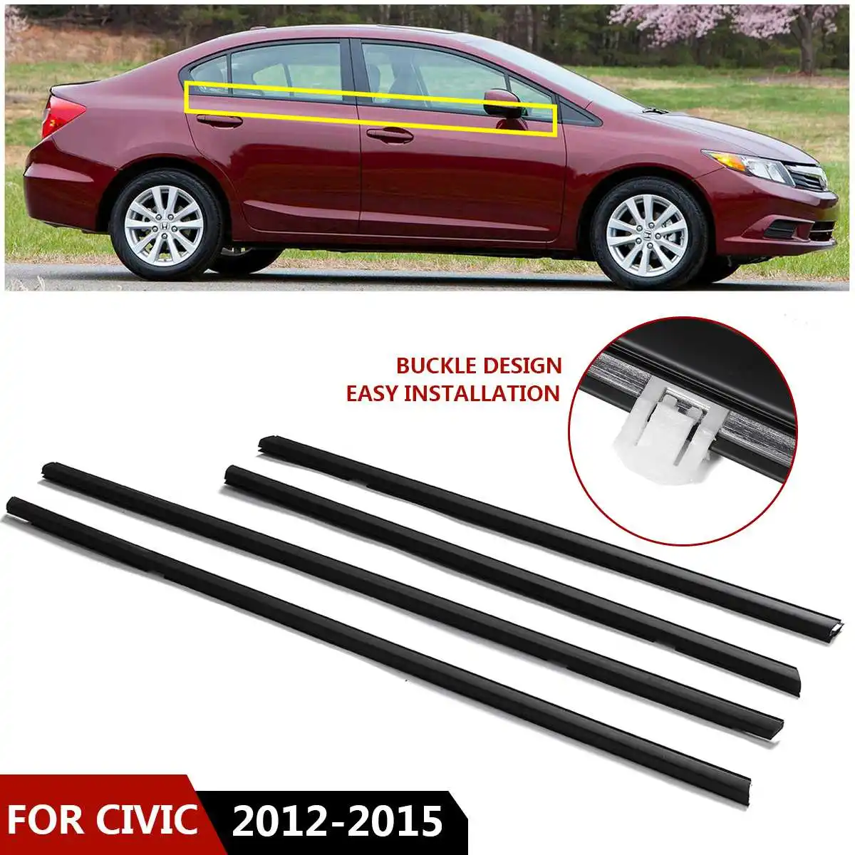 Новинка 4 шт./компл. Автомобильная уплотнительная лента наружная оконная для Honda