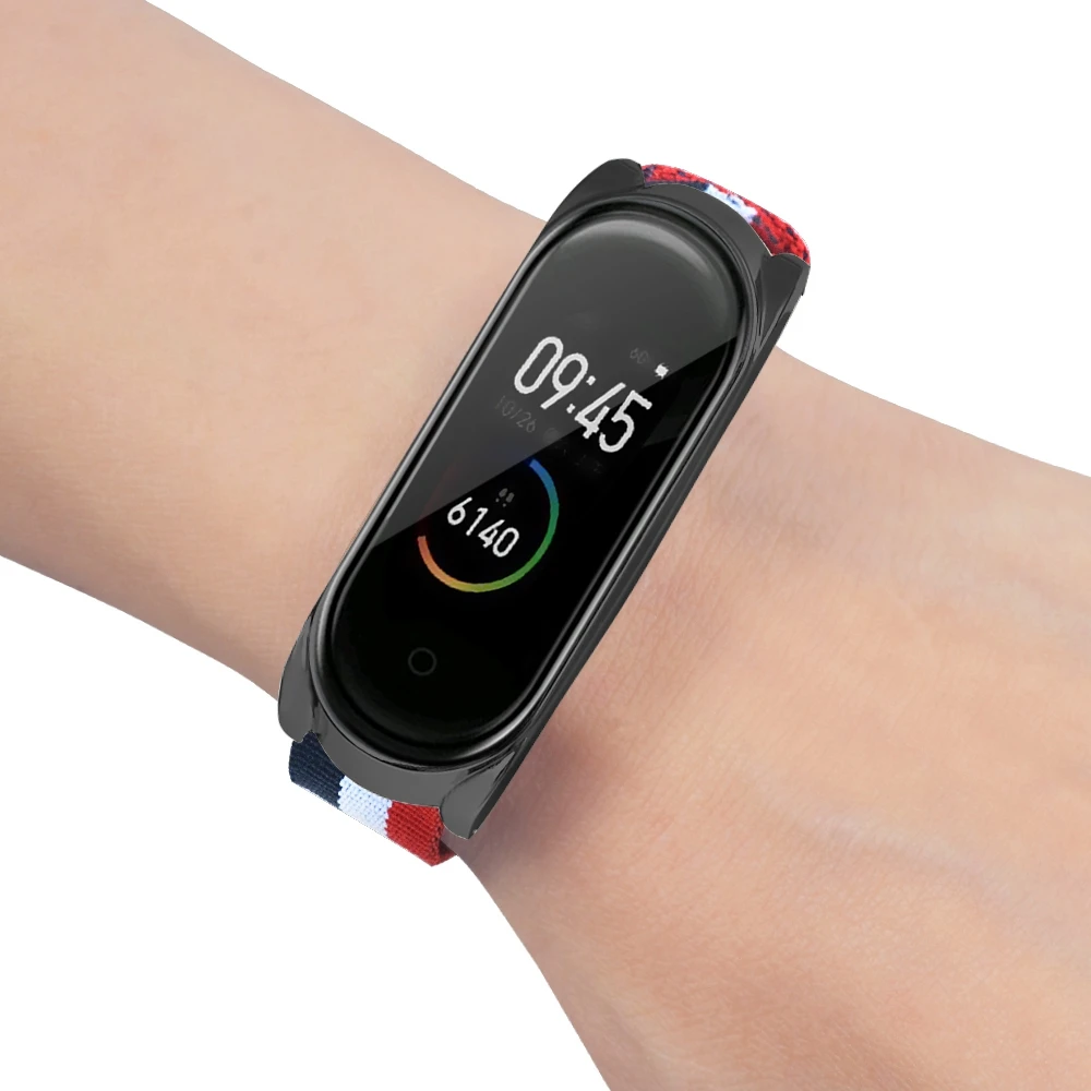 Ремешок для mi Band 4, сменный ремешок из парусины для Xiaomi mi Band 4, дышащий браслет для mi 4, металлический чехол, ремешок для часов