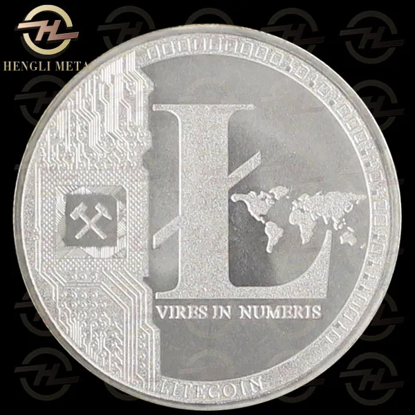 Сувенирная монета Litecoin 1 унция с чистым покрытием серебром 999 пробы 25 натуральных
