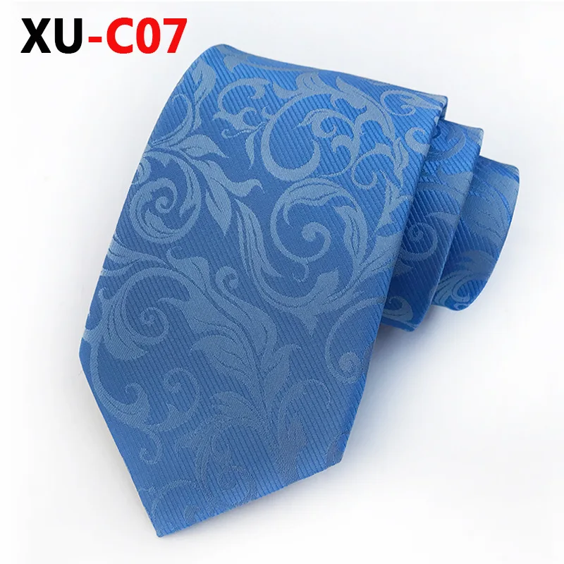 XU-C07 Новые мужские модные галстуки Пейсли классические цветочные полосатые клетчатые жаккардовые галстуки деловые роскошные галстуки для свадебной вечеринки - Цвет: XU-C07