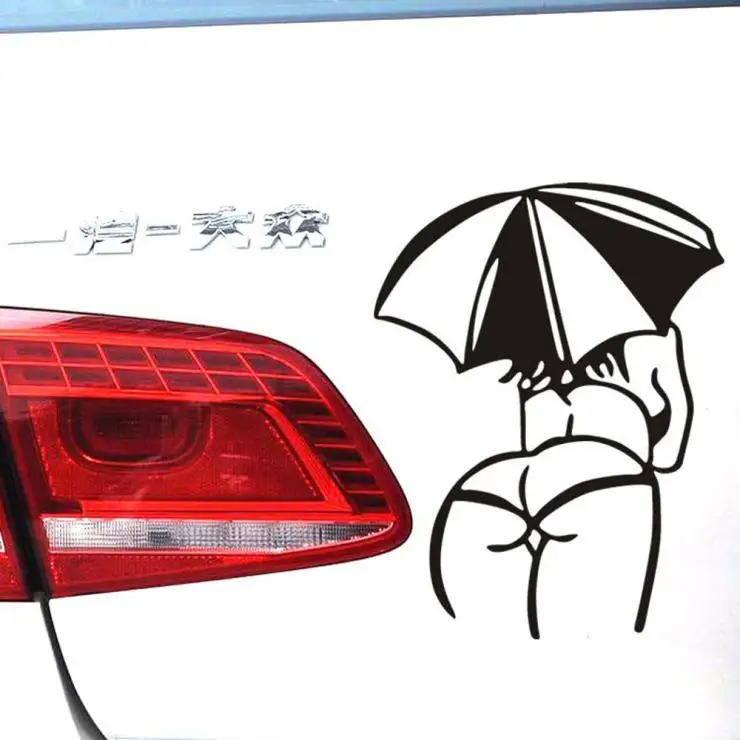 

Aliauto Car-styling Sexy Woman Umbrella Car Sticker And Decal For Volkswagen Ford Focus 2 Toyota Mazda 3 Peugeot 206 Ford Fiesta