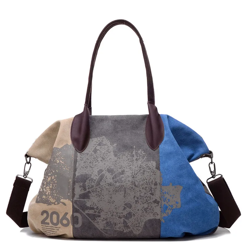 Women Travel Bags Retro canvas printing Handbag Ladies Large Capacity Shoulder Bag Bolsa Feminina Female Bags Graffiti Handbags