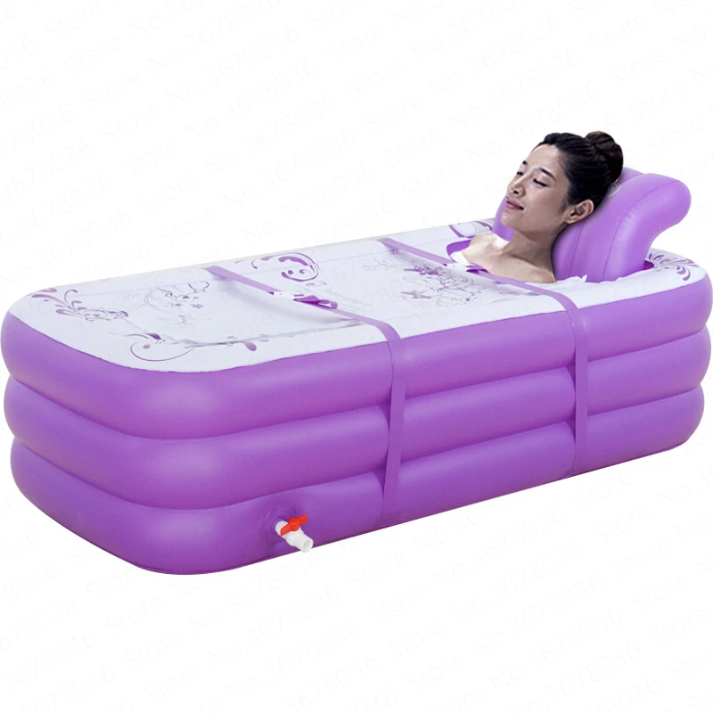 Folding Inflatable Bathtub Adult Bath Home Thickening Insulation Steaming Sauna Spa Body Reclining Heating Artifact