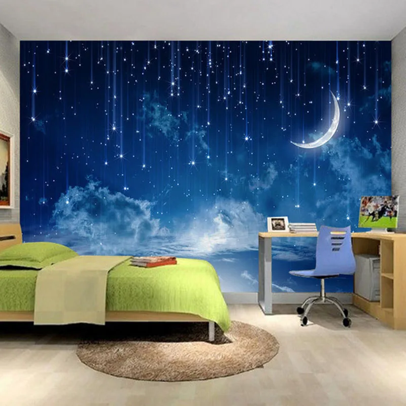 Фон для детской спальни с голубым ночным небом настенная фотообои на заказ 3D