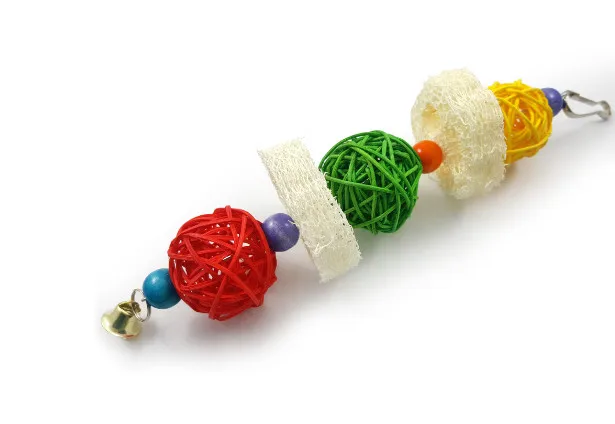 Животное птица попугай игрушки принадлежности игрушка жевать луфу трость мяч и