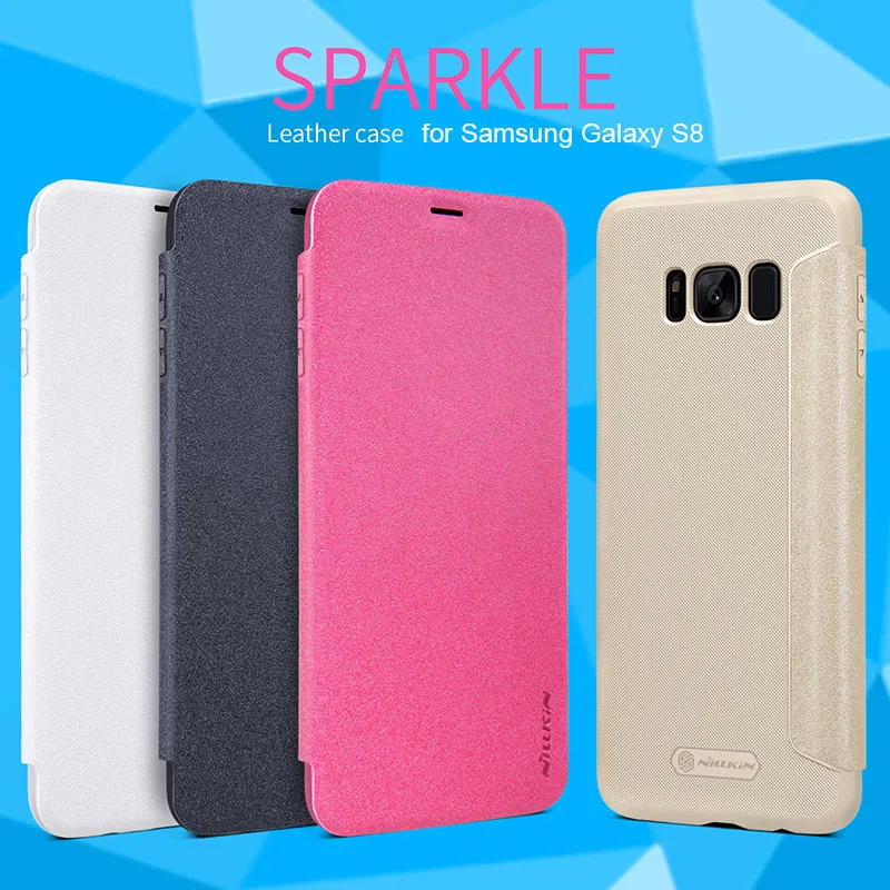 Для Samsung Galaxy S8 5 8 &quotNILLKIN Sparkle Флип кожаный с умным окном для просмотра задняя