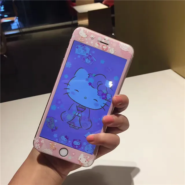 Защитное закаленное стекло с мультяшным рисунком для iphone 6 6s 7 8 Plus защитная