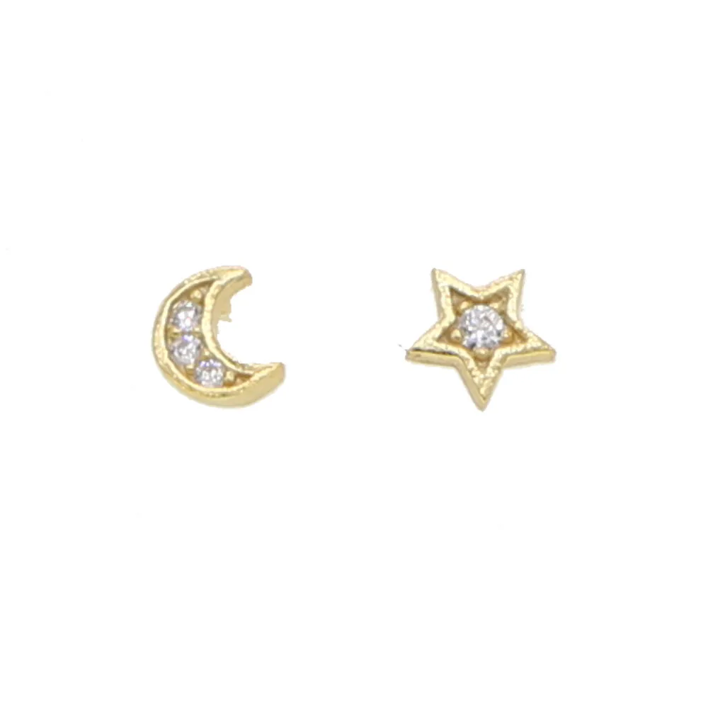 Новинка, модные серьги Brincos Brinco, 925 пробы, Cz форма, серьги-гвоздики для женщин, нежные Изящные минималистичные простые милые ювелирные изделия - Окраска металла: gold-white