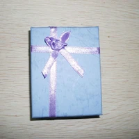 ribbon bowknot flower purple blue gift paper boxes carrying display cases jewelry packaging for necklace bracelets