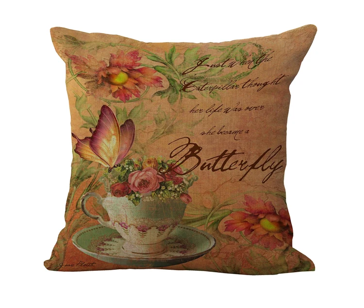 Квадратные декоративные диванные подушки 18 дюймов сиденье с принтом французских