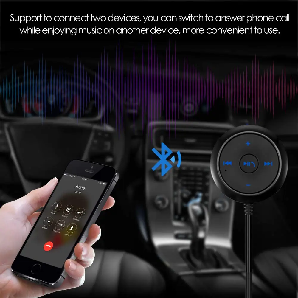 Bluetooth аудио приемник 3 5 мм/USB автомобильный комплект адаптер Встроенный микрофон