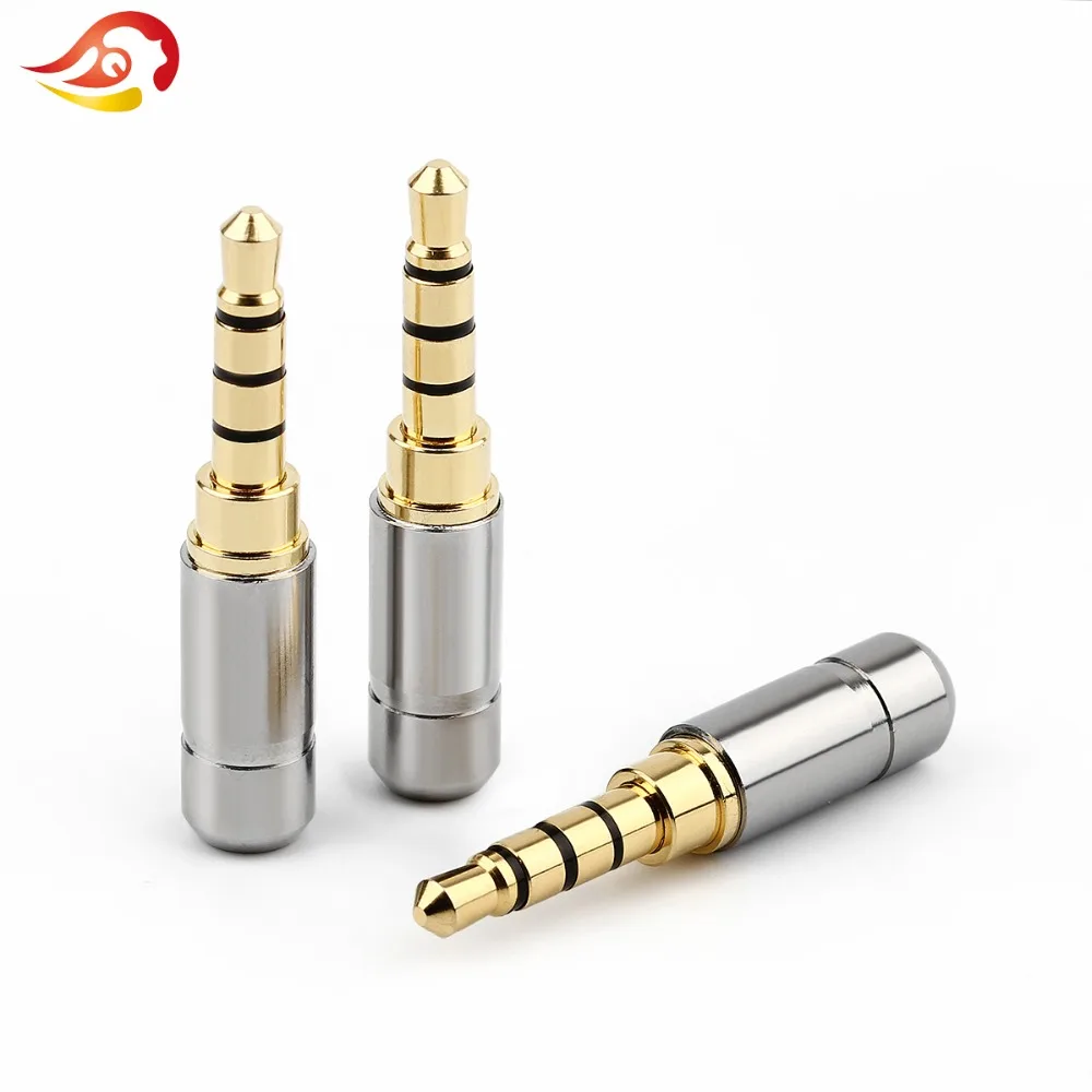 Qyfang 3,5 мм 1/8 ''стерео 2/3/4 полюса аудио Jack штекер наушников DIY Наушники Hi-Fi позолоченный Медь проволочного припоя Разъем