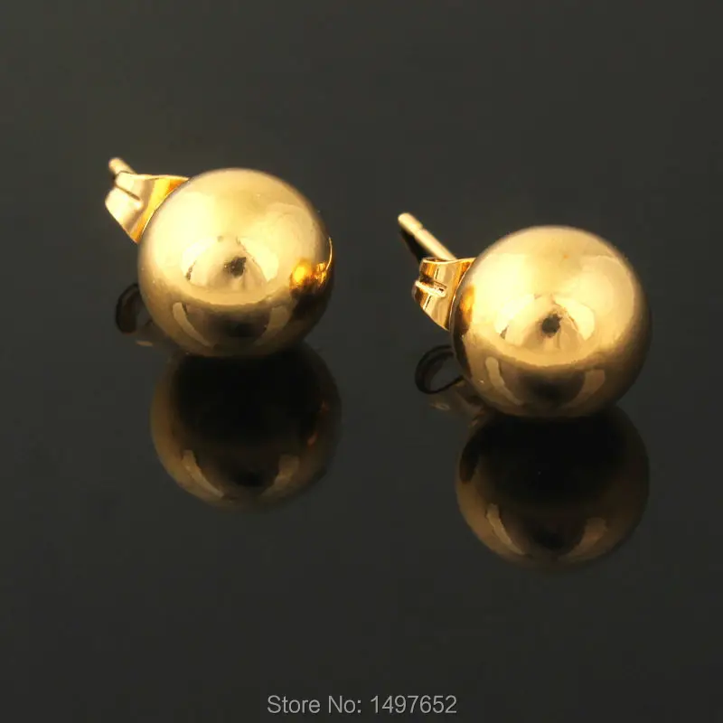 Полукруглые серьги гвоздики с позолотой 18 карат милые ювелирные украшения для