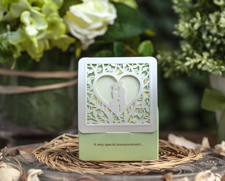 Дерево Свадебная коробка для конфет форма сердца влюбленных элегантное