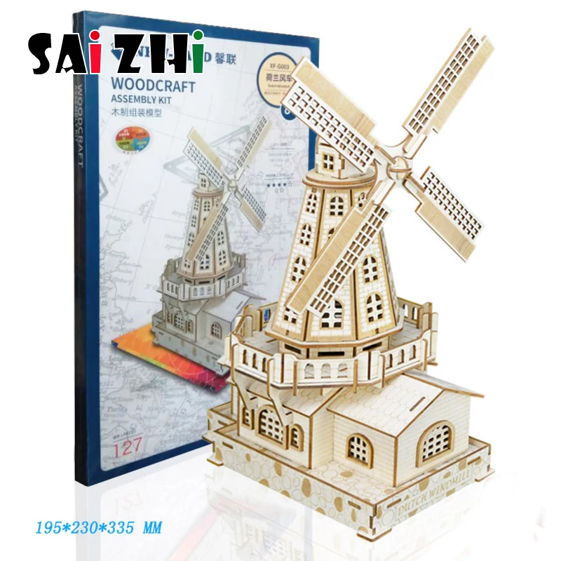 Saizhi Diy Деревянные пары Chalets 3D игра-головоломка подарок для детей модели строительные наборы Популярная игрушка Пазлы