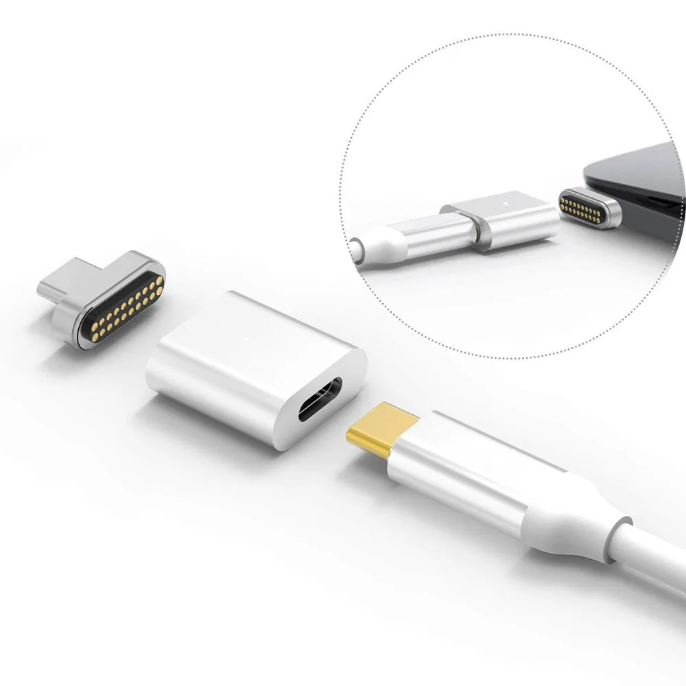 10Gbp/s магнит USB3.1 Тип C Быстрая зарядка Разъем Преобразователь USB питание от 5V/3A 20V/5A