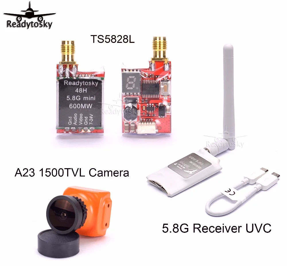 Мини 5,8G FPV приемник UVC видео нисходящий OTG+ TS5828L 48Ch 5,8G 600mw передатчик+ A23 1500TVL камера для VR Android телефона