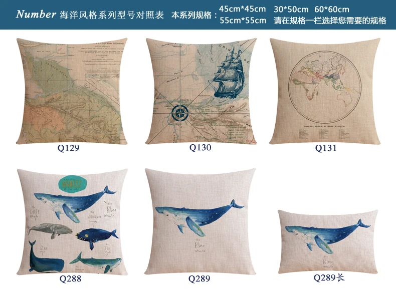 Средиземноморский мультфильм Рыба Карту одна сторона печать Домашний Декор