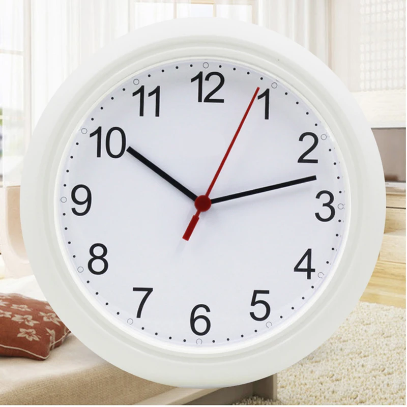 Красивые аналоговые настенные часы цифровые Кварцевые пластиковые бесшумные 25