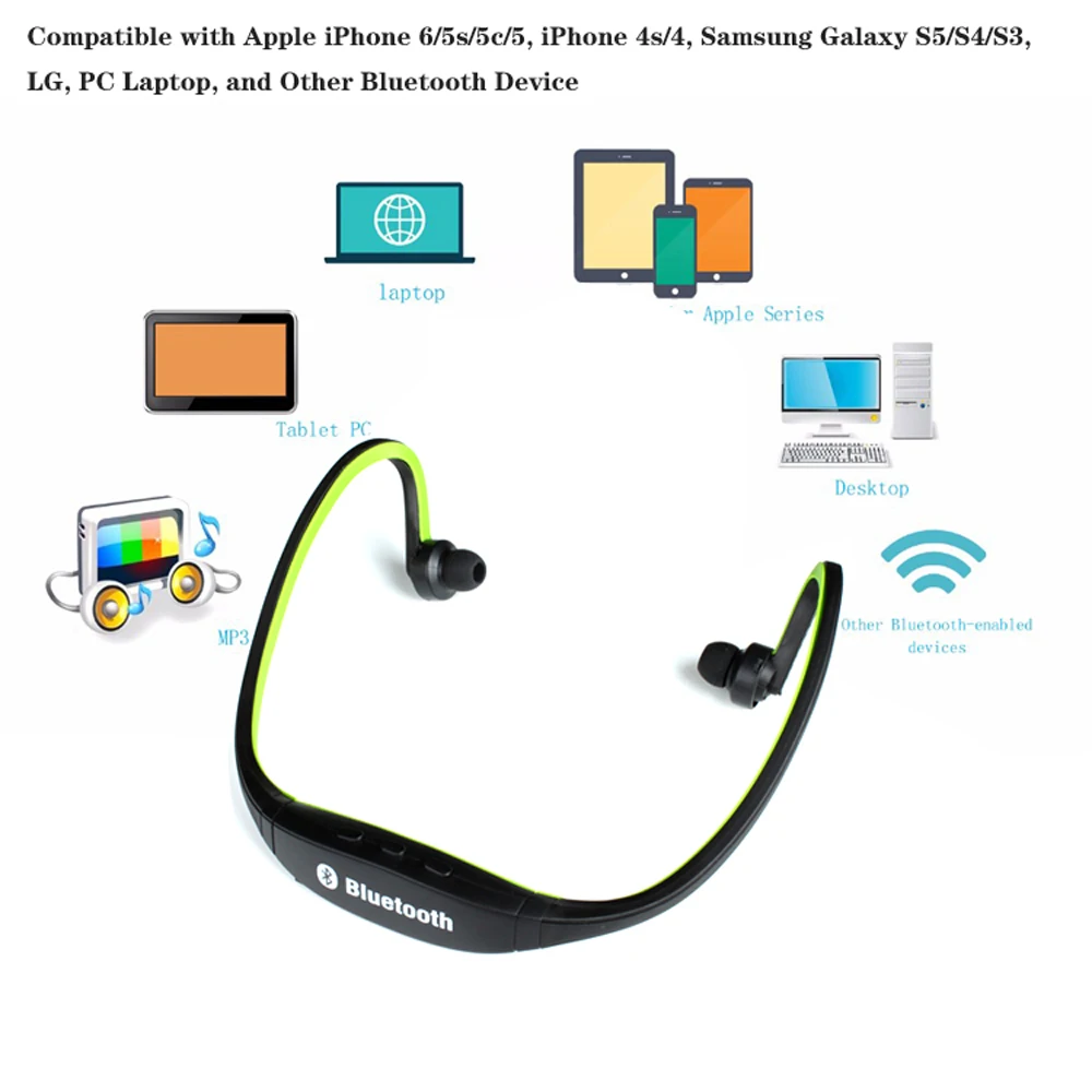 S9 Bluetooth наушники с шейным ободом беспроводные микрофоном Спортивная гарнитура