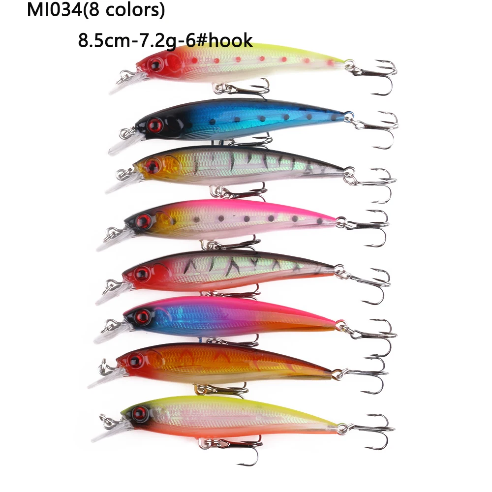 HENGJIA Minnow 43 шт./лот Fly рыболовная приманка набор Китай твердая с крючком воблер Карп