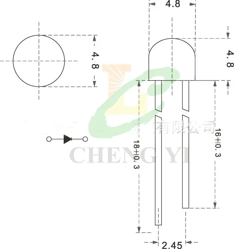 Hot sale 4.8mm straw hat led diode White dip for Crystal Light 1200-1400mcd | Освещение