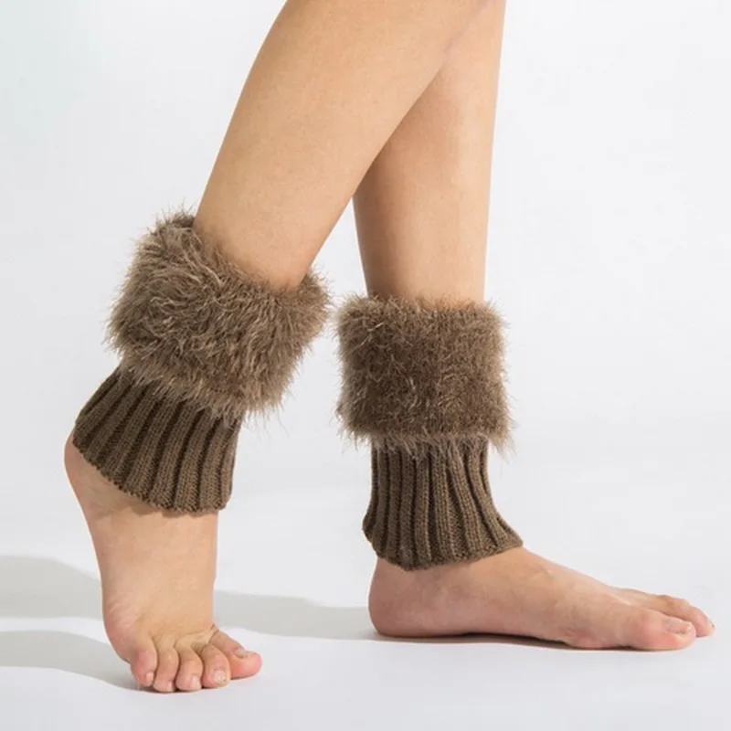 

1 Pair Winter Warm Leg Warmers Women's Boot Cuffs Knitted Sock Short Boot Socks thigh bands gaiters 7 Colors