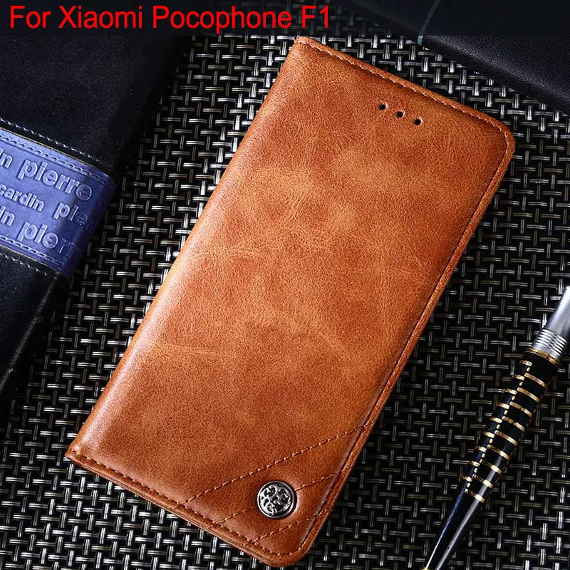 Для xiaomi Pocophone F1 чехол Роскошный кожаный флип-чехол подставка слот для карт s pocophone