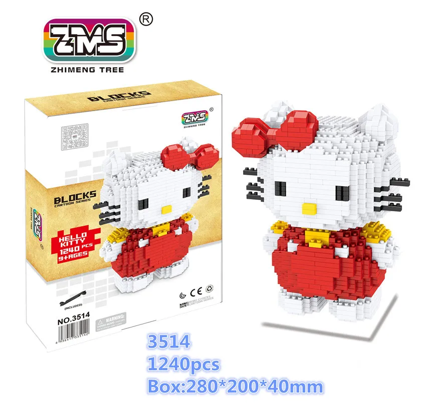 2 шт./лот Mirco блоки Япония мультфильм милый Sanrio My Melody Kitty кошка кролик детство