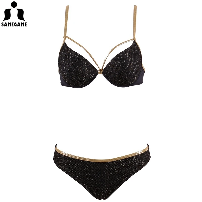 Женский купальник Бикини на косточках SAMEGAME золотистый бразильский пляжный