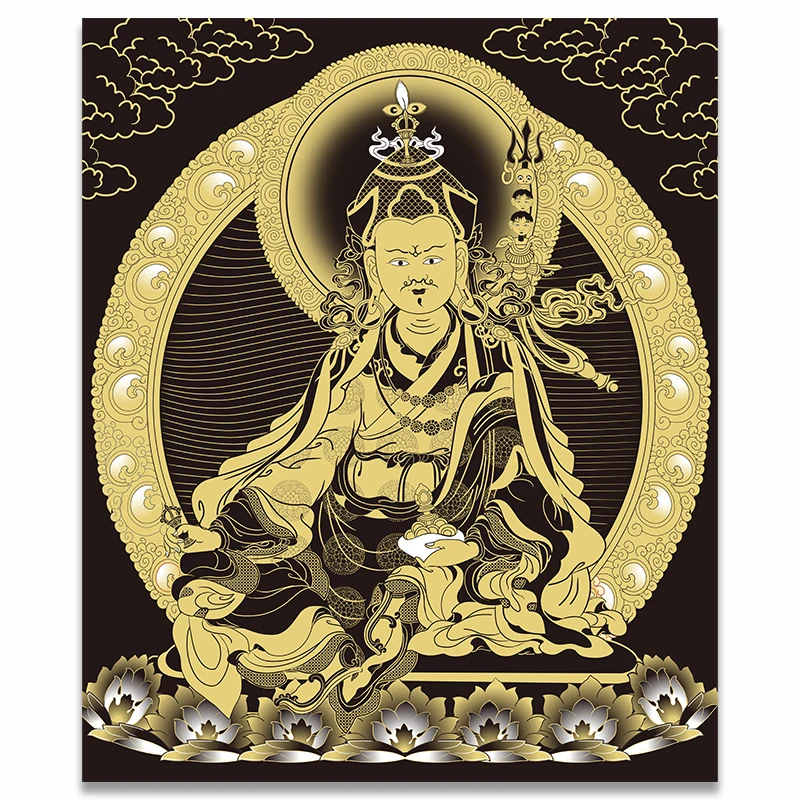 Картина будды Thangka Индия китайская религия мастер Padmasambhava холст печать живопись плакат Искусство Настенная картина домашний декор
