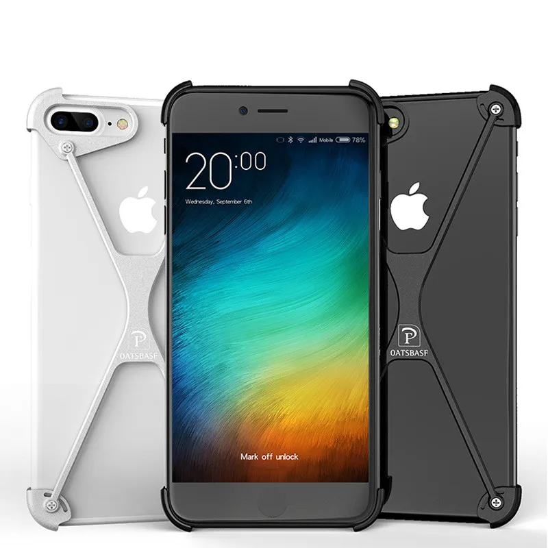 X shape чехол для iPhone 8 индивидуальный корпус Plus металлический Пограничный бампер