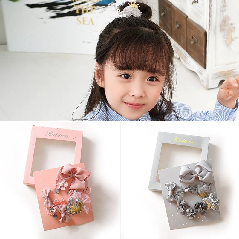 Милые заколки для волос маленьких девочек детские набор из ткани заколка с