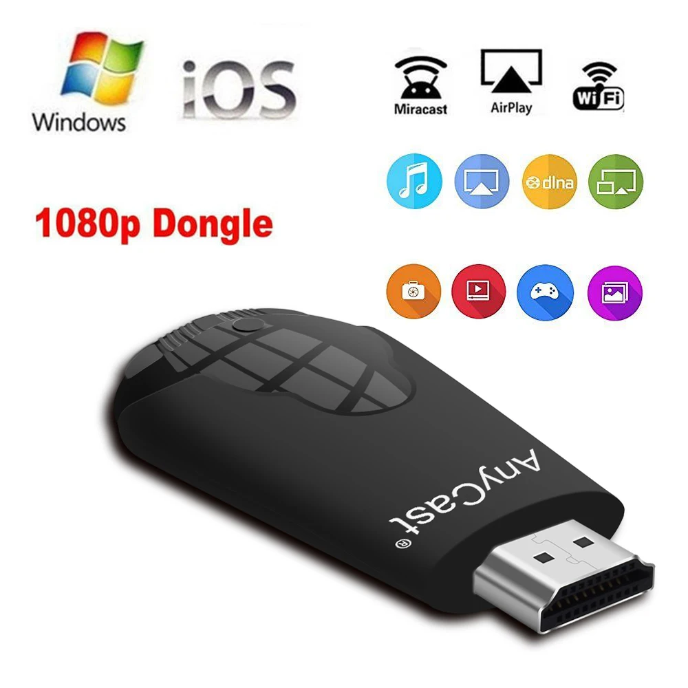 AnyCast K4-1 Беспроводной Wi-Fi дисплей ключ приемник 1080P HD tv Stick Miracast Airplay отзеркаливание DLNA