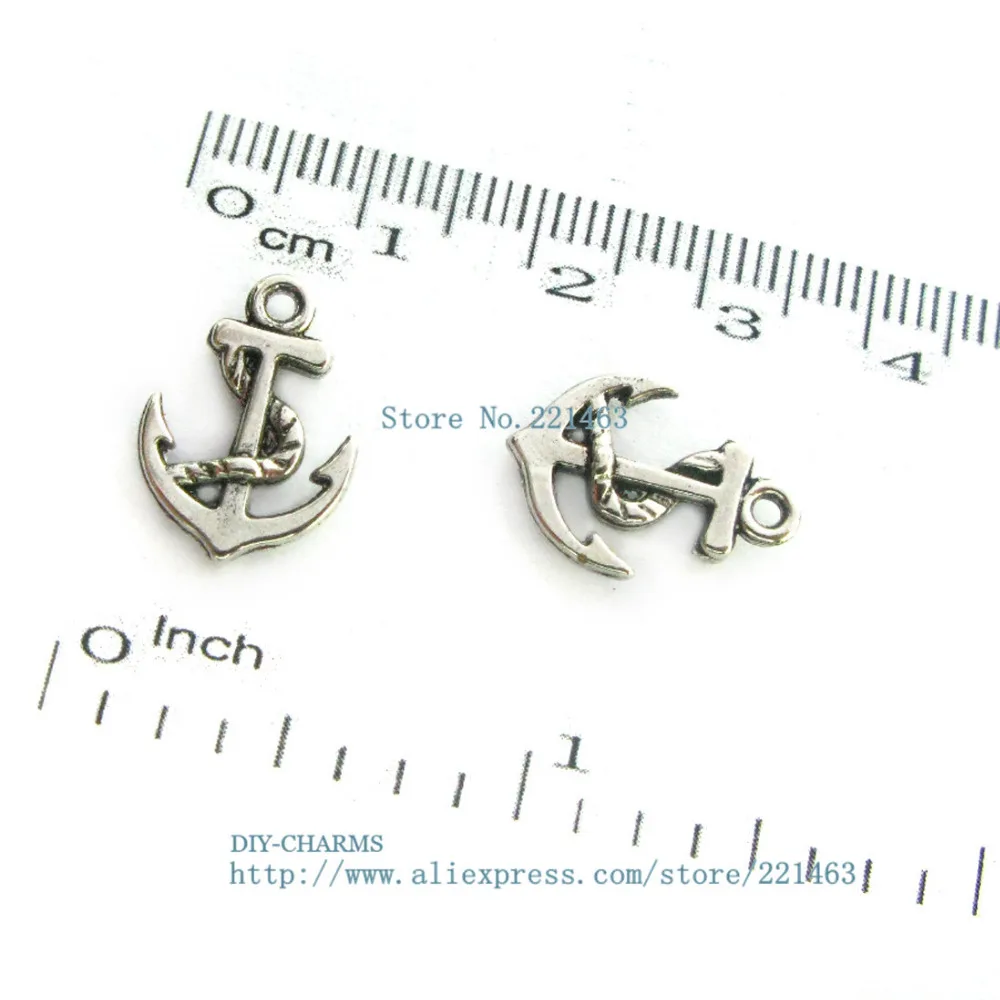 Якорь ханг подвеска 10 шт./лот DZ0048 Мотаться Подвески double side Античный Металла Для DIY