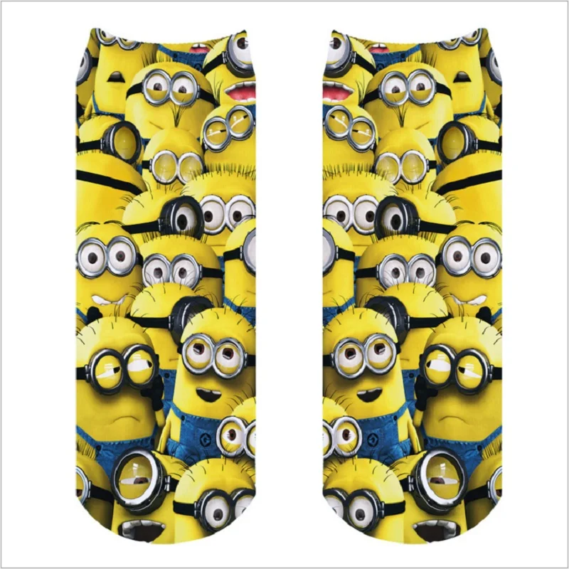 12 штук = 6 пар женские мультфильм Миньоны Pattern трубки Смешные Новинка Носки