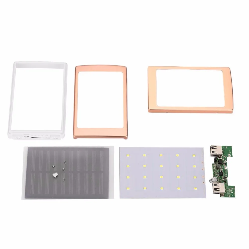 MV power 5 цветов двойной USB светодиодный печатная плата PCBA панель солнечной энергии DIY Kit солнечная панель банк питания для-18650-зарядное устройство