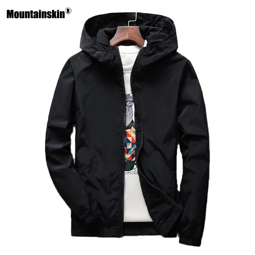 Куртка мужская с капюшоном Mountainskin однотонная Повседневная Верхняя одежда