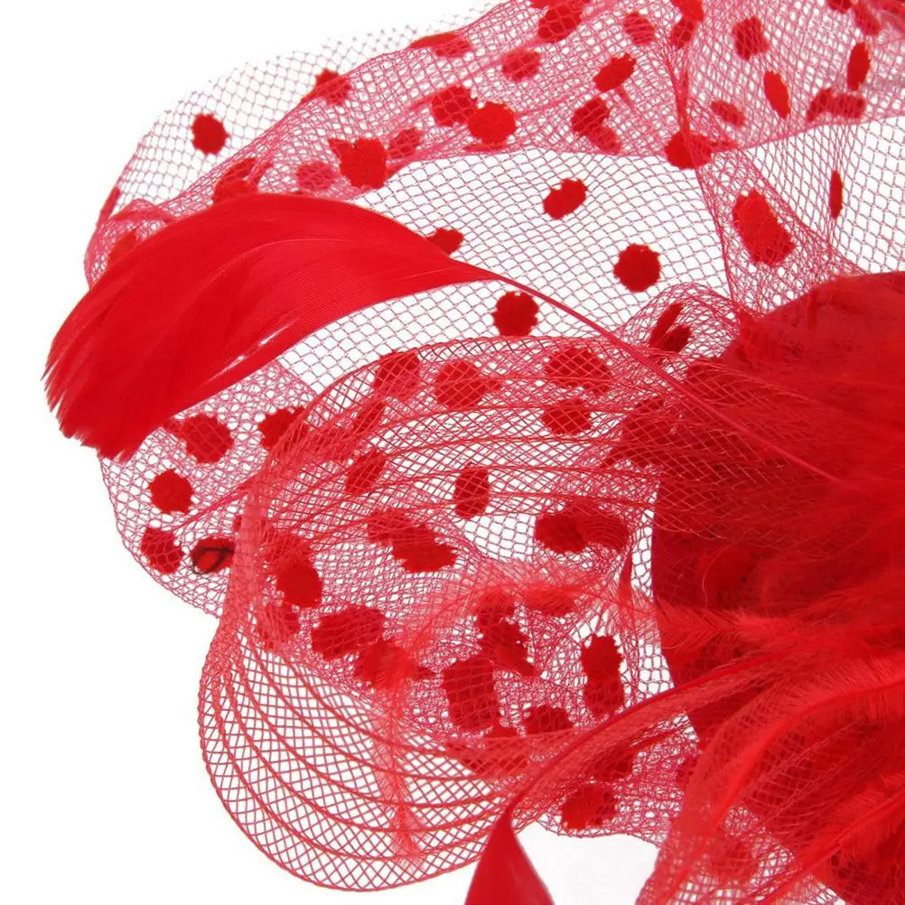Ретро стиль клетка для птиц сетка свадебная фата перо головной убор заколка