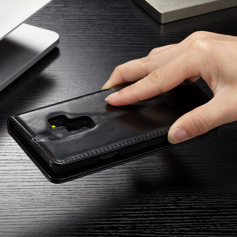 Роскошный кожаный чехол кошелек CaseMe для телефона Samsung S10 lite S9 S8 Plus Магнитный