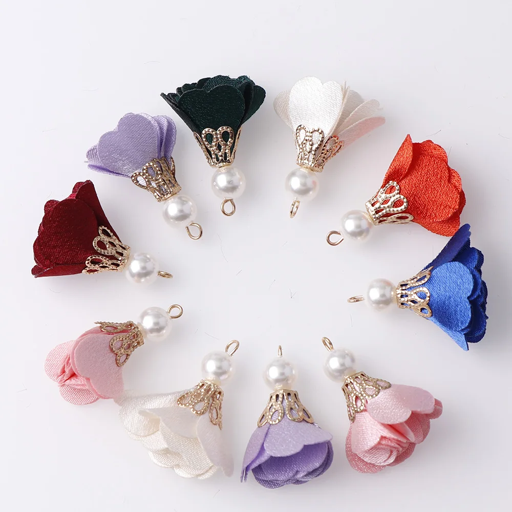 Макраме с жемчужными кисточками и цветами для рукоделия ювелирный брелок