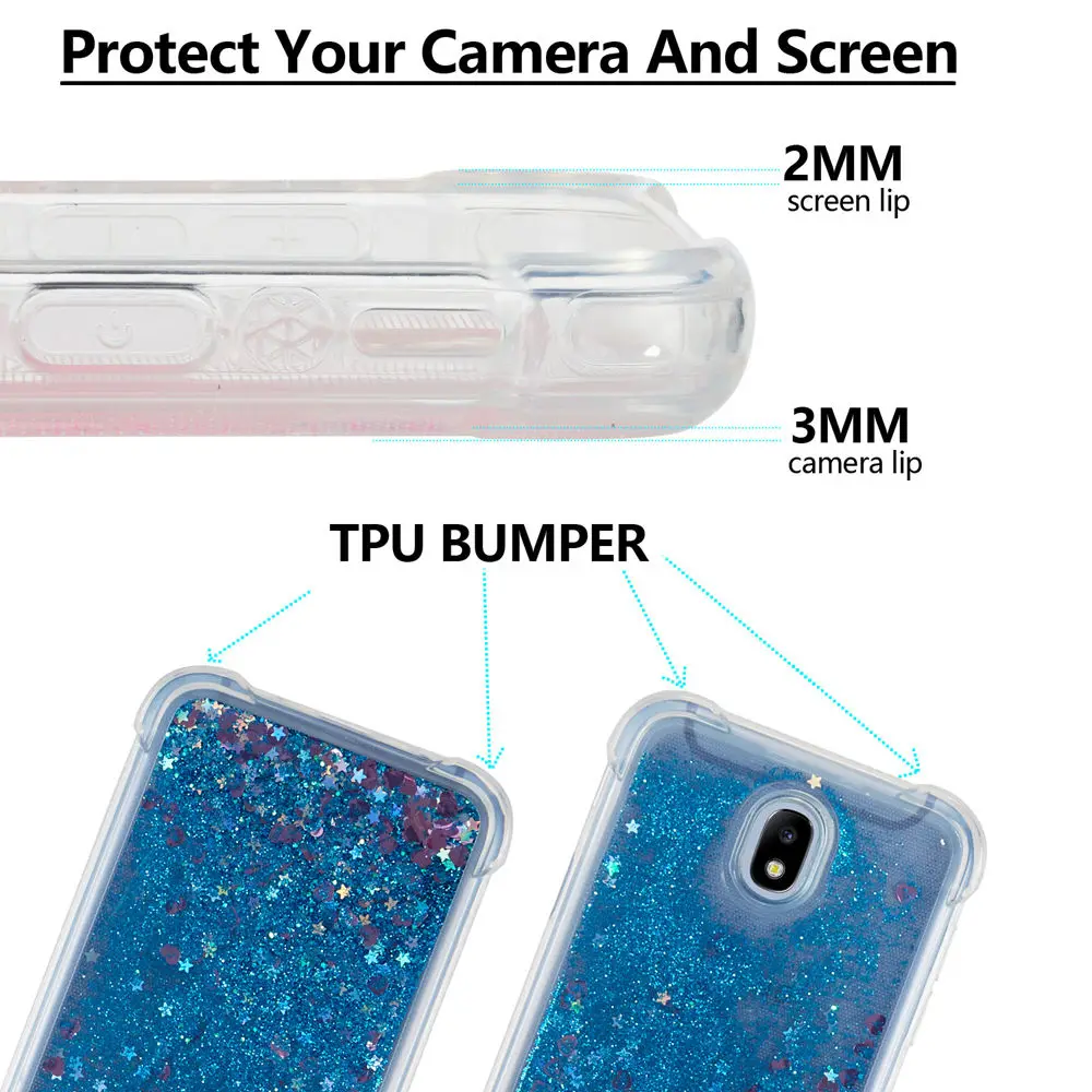 Glitter Stars Cover for Samsung Galaxy J7 2017 J730 J730F J730FM SM-J730G SM-J730F SM-J730FM Liquid Quicksand Soft TPU Back Case |