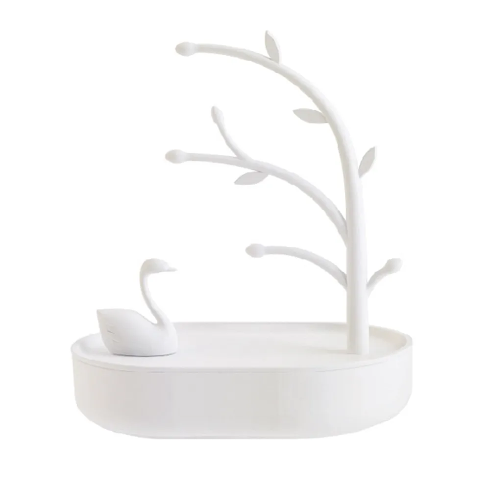 Стильная розовая шкатулка с лебедем для девочек коробка украшений в форме сердца