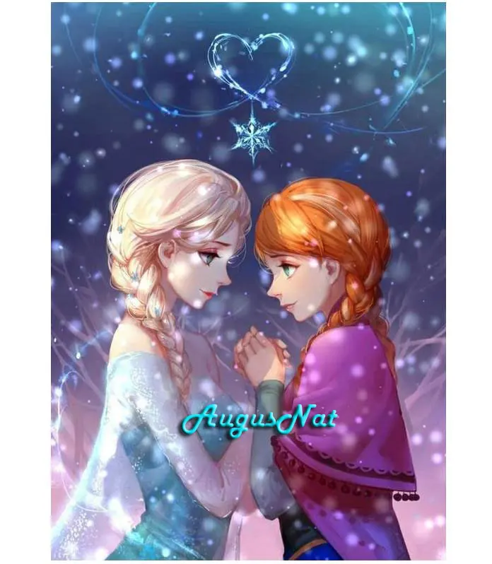 Мультяшная Алмазная картина полностью квадратная стена искусство Анна Эльза