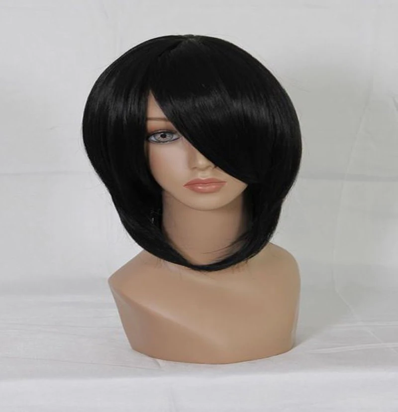 1B HAIRJOY женщина парик сторона взрыва Короткие Прямые Жаростойкие синтетические волосы Пурпурный Оранжевый Черный Серебряный серый красный костюм парики - Цвет: 1B