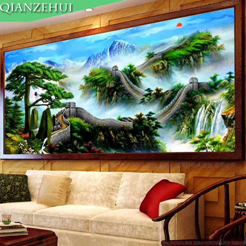 QIANZEHUI Рукоделие сделай сам Великая стена вышивка крестом наборы для вышивки