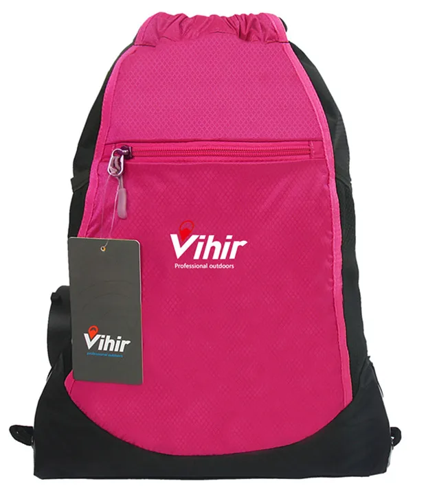 rose pink Vihir, водонепроницаемая, полиэфирная, мужская, женская, большая, большая сумка для спортзала, спортивная сумка для фитнеса, йоги, бега, плавания, танцев, сумка на плечо на шнурке - Цвет: rose pink