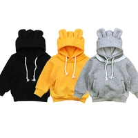 ins children fashion long sleeved bear ear hoodie and kids boys and girls cute fleece hoodie cotton high quality top ct029